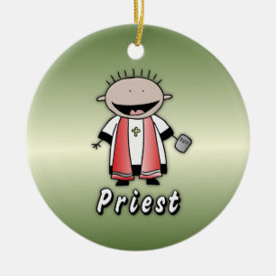 Ornement Rond En Céramique Clergé religieux de prêtre de profession