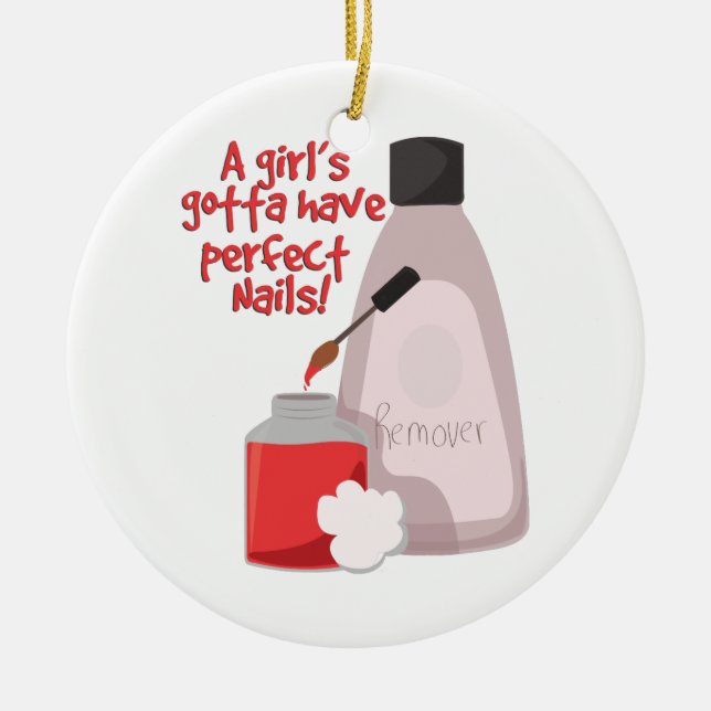 Ornement Rond En Céramique Clous parfaits ! (Devant)