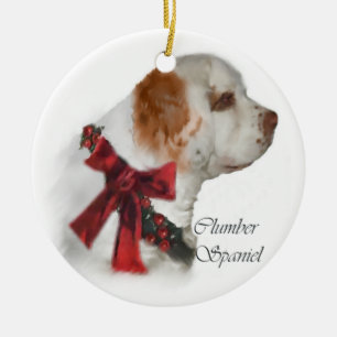Ornement Rond En Céramique Clumber Spaniel Christmas Gifts Ornament