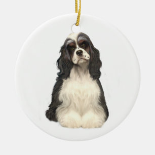 Ornement Rond En Céramique Cocker Spaniel - couleur parti