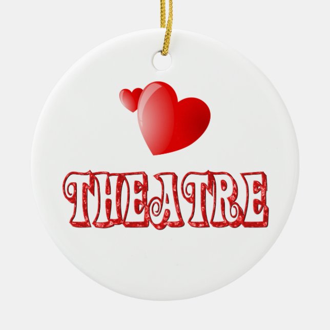 Ornement Rond En Céramique Coeurs de théâtre (Devant)