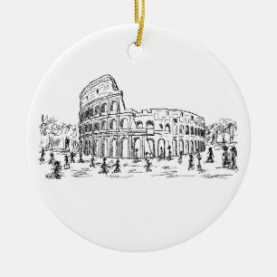 Ornement Rond En Céramique colosseum de Rome