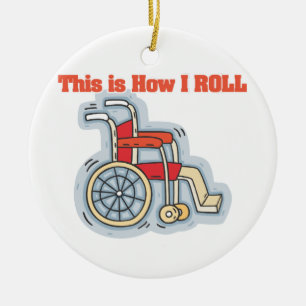 Ornement Rond En Céramique Comment je roule (fauteuil roulant)