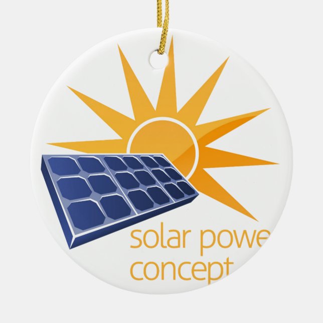 Ornement Rond En Céramique Concept de puissance solaire (Devant)