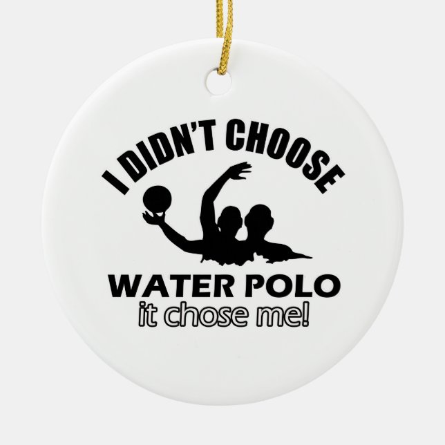 Ornement Rond En Céramique conception de polo d'eau (Devant)