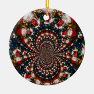 Ornement Rond En Céramique Conception Kaleidoscope Père Noël spéciale