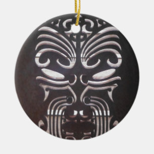 Ornement Rond En Céramique conceptions maories 3