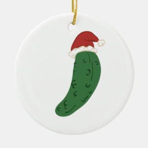 Ornement Rond En Céramique Conserves au vinaigre de Noël