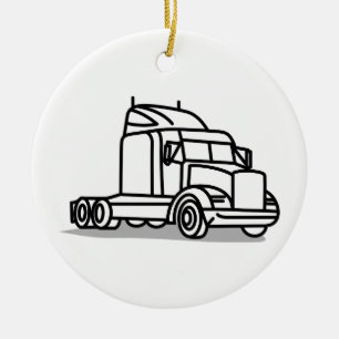 Ornement Rond En Céramique Contour de camion