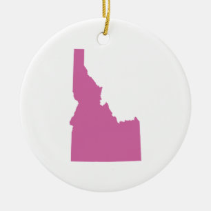Ornement Rond En Céramique Contour d'état de l'Idaho