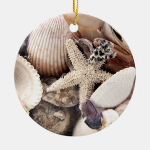 Ornement Rond En Céramique Coquilles de mer
