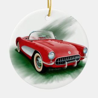 Ornement Rond En Céramique Corvette 1957
