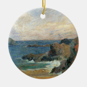 Ornement Rond En Céramique Côte rocheuse par Paul Gauguin, Impressionnisme Vi