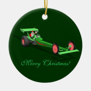 Ornement Rond En Céramique Course du Père Noël Drag