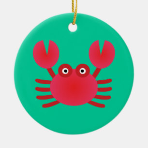 Ornement Rond En Céramique Crabe amusant