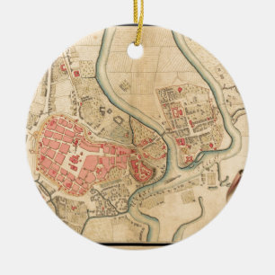 Ornement Rond En Céramique Cracovie Pologne 1755