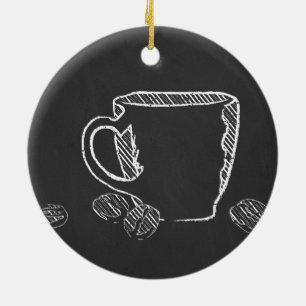 ORNEMENT ROND EN CÉRAMIQUE CRAIE DE TASSE DE CAFÉ
