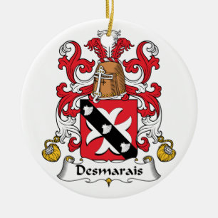 Ornement Rond En Céramique Crête de famille de Desmarais