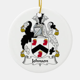 Ornement Rond En Céramique Crête de famille de Johnson