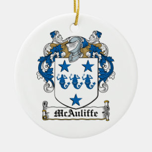 Ornement Rond En Céramique Crête de famille de McAuliffe
