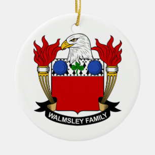 Ornement Rond En Céramique Crête de famille de Walmsley