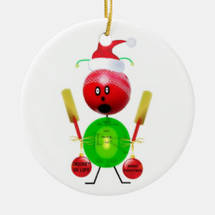 Ornement Rond En Céramique Cricket Noël