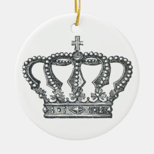 Ornement Rond En Céramique Crown du Roi