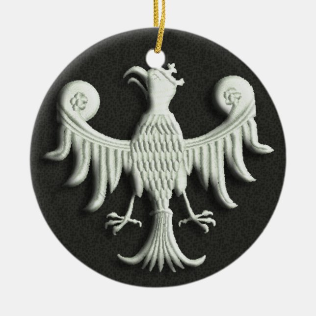 Ornement Rond En Céramique Cru Eagle blanc polonais (Devant)