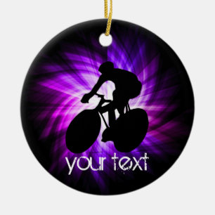Ornement Rond En Céramique Cyclisme violet cool