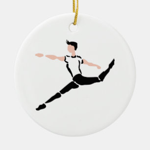 ORNEMENT ROND EN CÉRAMIQUE DANSEUR MASCULIN