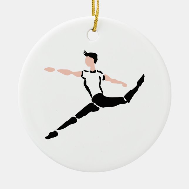 ORNEMENT ROND EN CÉRAMIQUE DANSEUR MASCULIN (Devant)