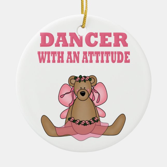 Ornement Rond En Céramique Danseuse Drôle Avec Attitude (Devant)