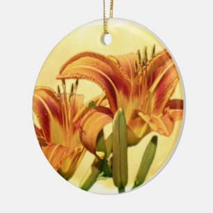 Ornement Rond En Céramique Daylilies - Hemerocallis