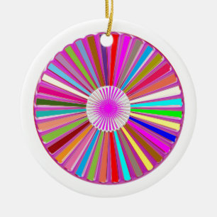 Ornement Rond En Céramique Décor curatif coloré rond de Goodluck de roue de