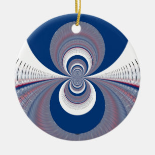 Ornement Rond En Céramique Demi bleu