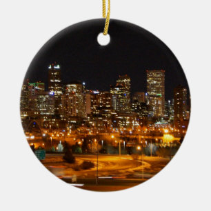 Ornement Rond En Céramique Denver la nuit
