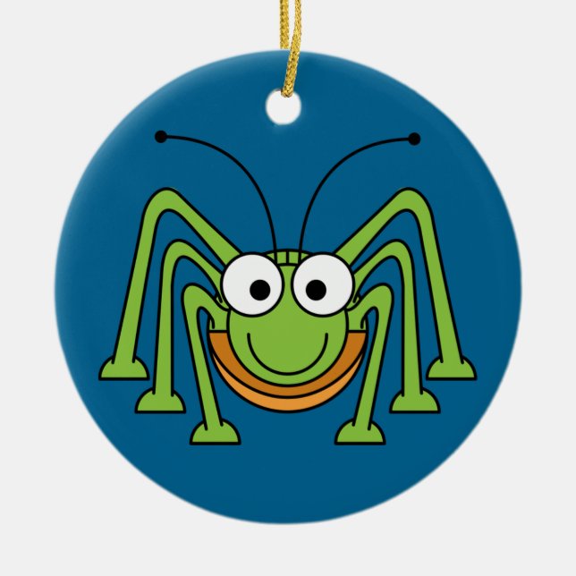 Ornement Rond En Céramique dessin animé de grasshopper (Devant)