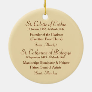 Ornement Rond En Céramique Deux pauvres saints Clare (SAU 027)