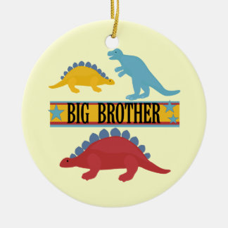 Ornement Rond En Céramique Dinosaur Big Brother