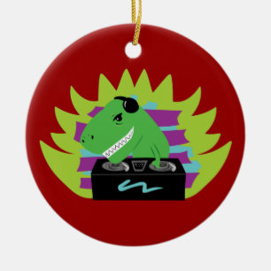 Ornement Rond En Céramique Dj-asaurus Rex