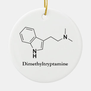 Ornement Rond En Céramique DMT Diméthyltryptamine Molecule Cool de chimie