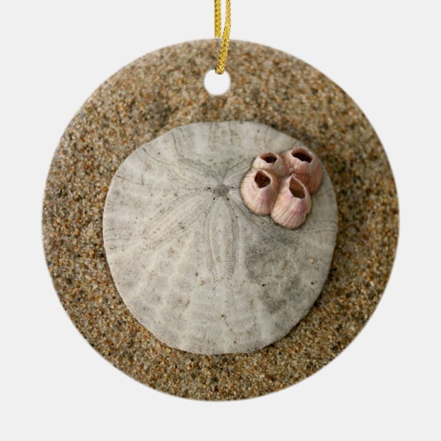 Ornement Rond En Céramique Dollar de sable sur la plage (Devant)