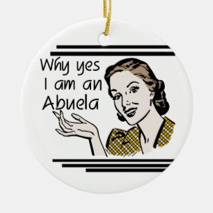 Ornement Rond En Céramique Don Retro Abuela