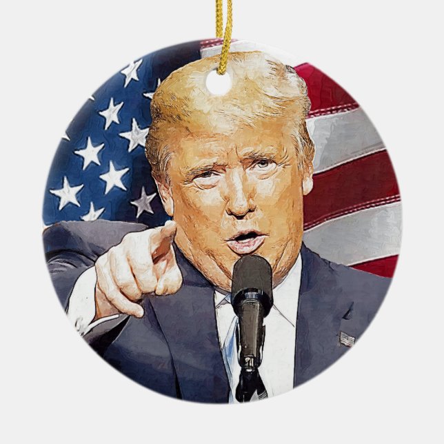 Ornement Rond En Céramique Donald Trump (Devant)