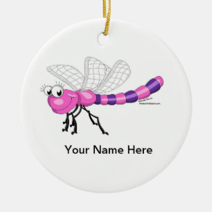 Ornement Rond En Céramique Dragonfly - Femme