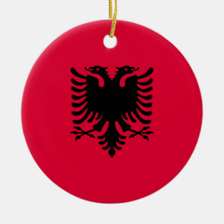 Ornement Rond En Céramique Drapeau albanais