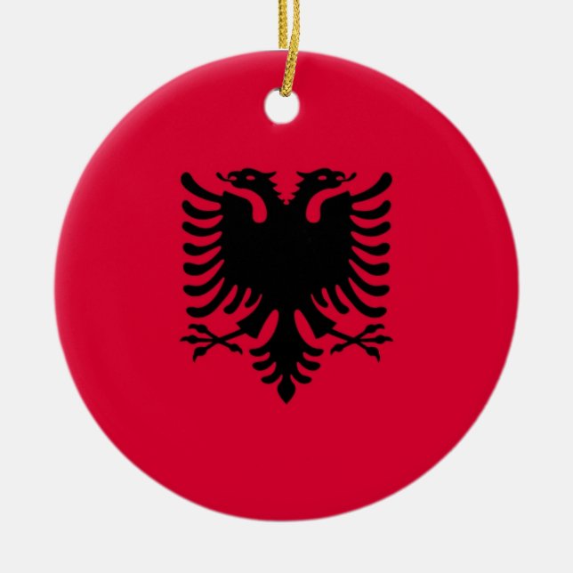 Ornement Rond En Céramique Drapeau albanais (Devant)