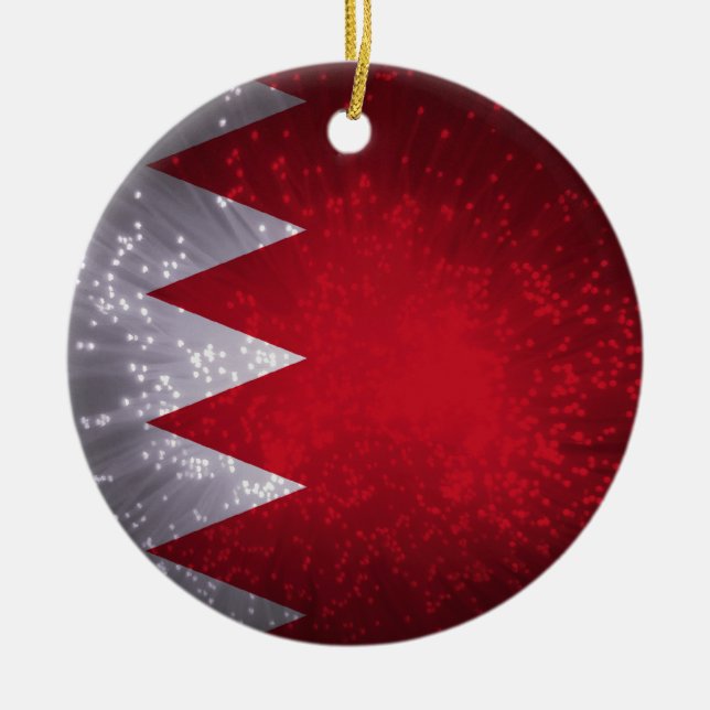 Ornement Rond En Céramique Drapeau de Bahreïn (Devant)