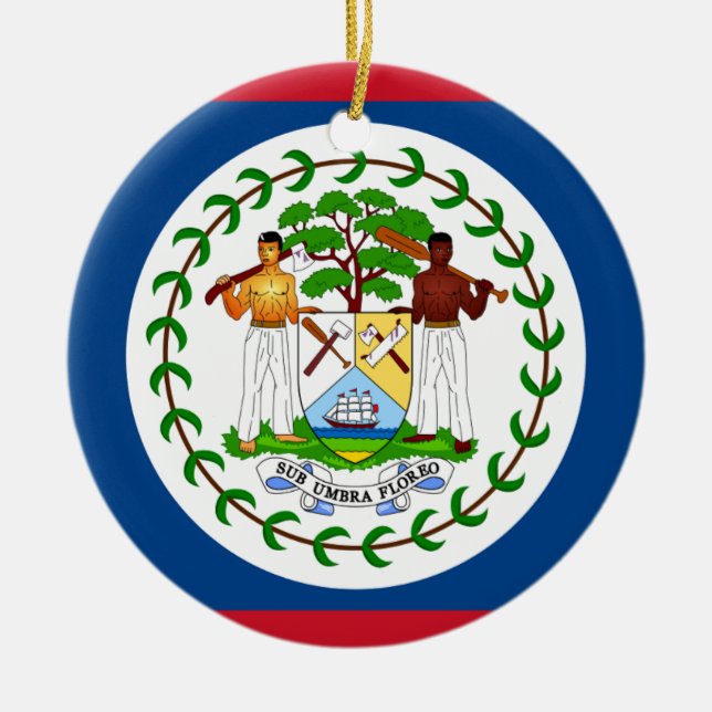 Ornement Rond En Céramique Drapeau de Belize (Devant)