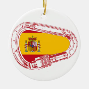 Ornement Rond En Céramique Drapeau de carabinier espagnol